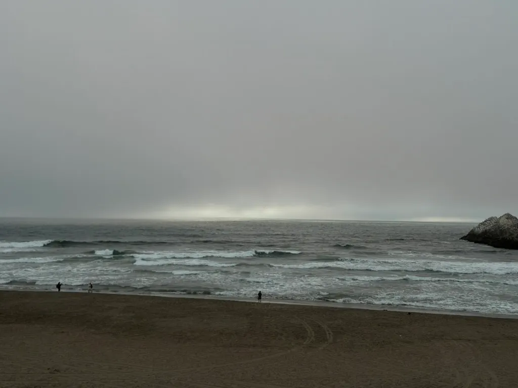 Ocean Beach beneath a grey sky